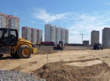 Строительство школы в ЖК Платовский в Ростове-на-Дону летом 2022 года